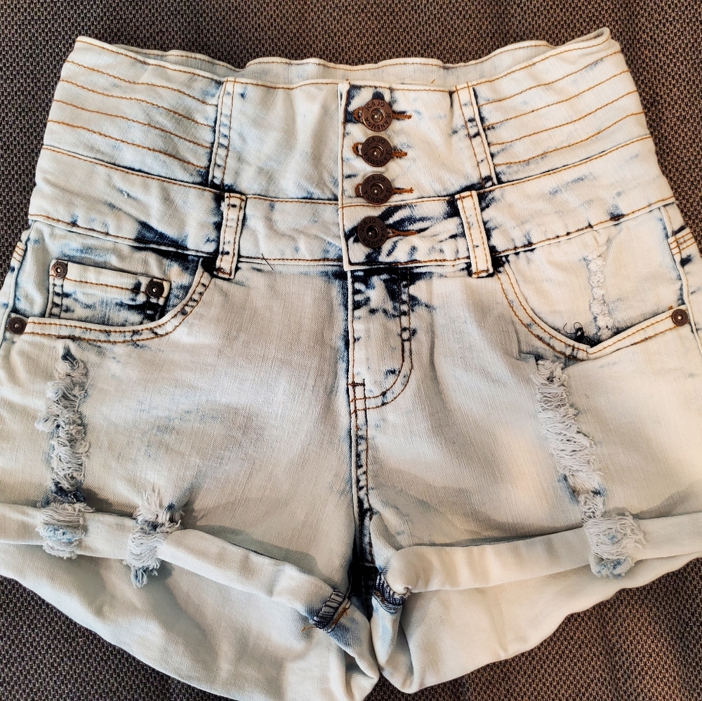 High waist jean shorts